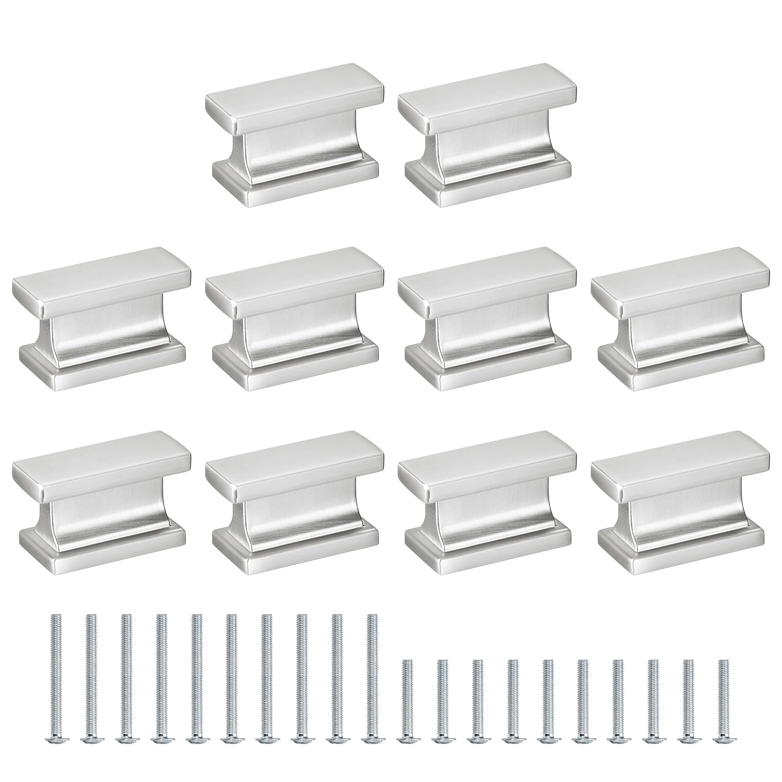 Boutons d'armoire rectangulaires quincaillerie de meuble trou unique lot de 10