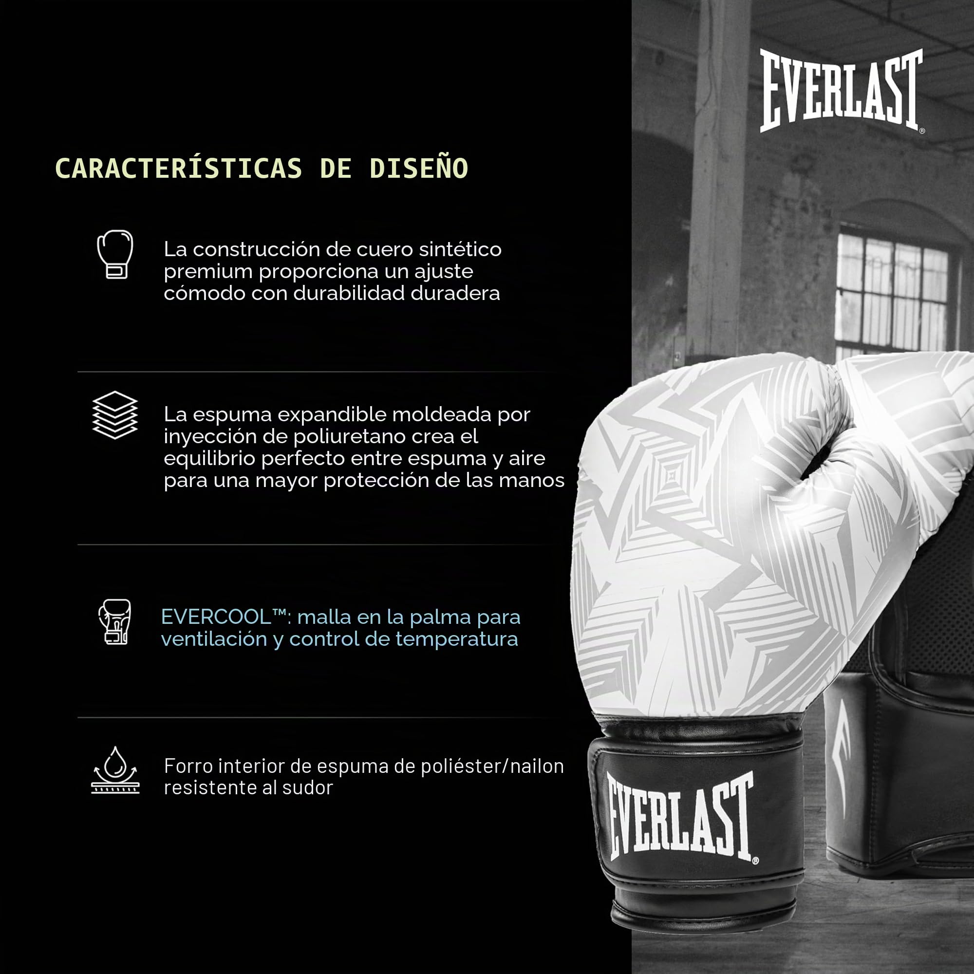 Everlast Guantes de Boxeo Unisex para Adultos, Color Gris Camuflaje