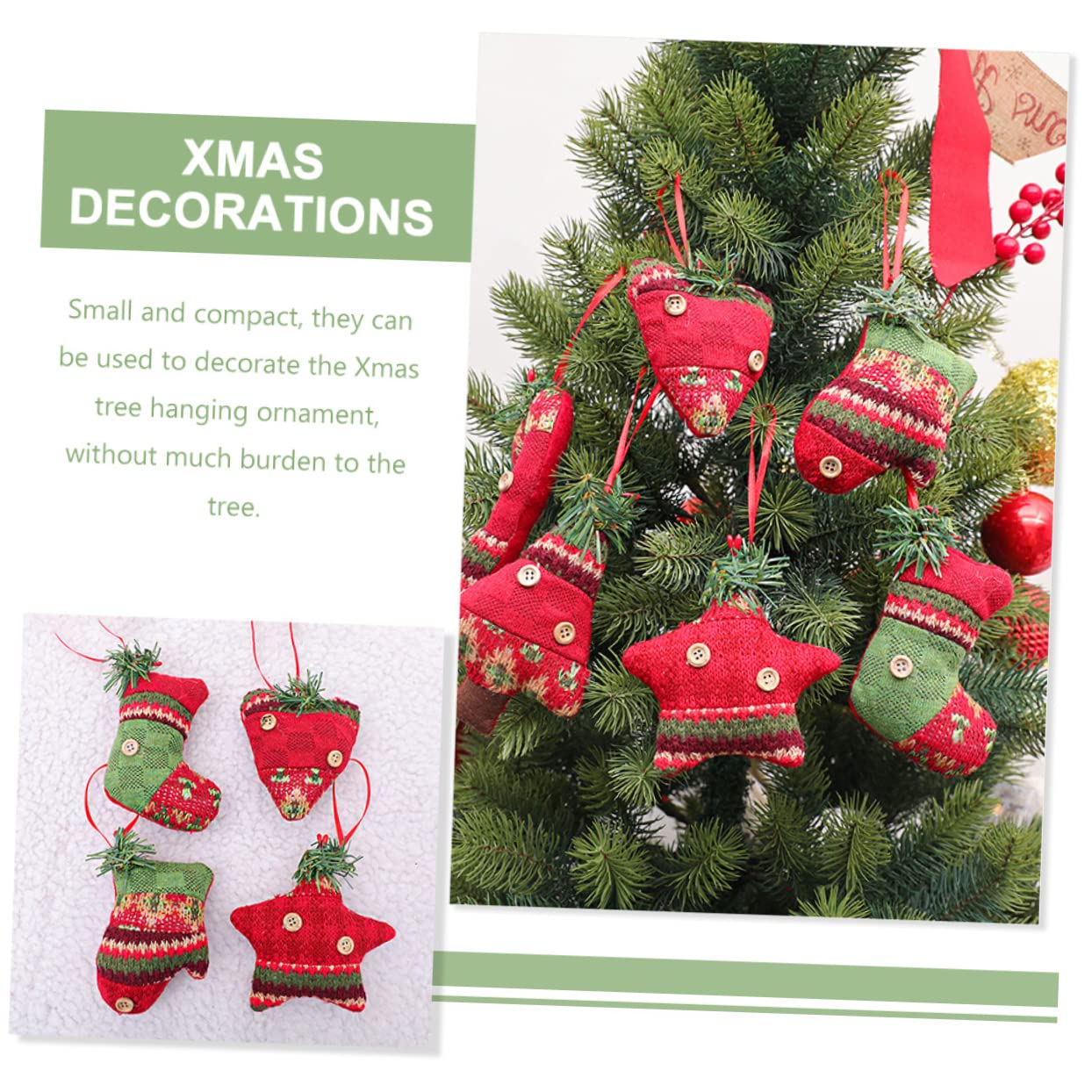 RORPOIR 6stuks Kerstboom Hangende Ornamenten Decoratieve Pendants Voor Feestelijke Decoratie Achtergrond Foto Props Winterthema Evenementen