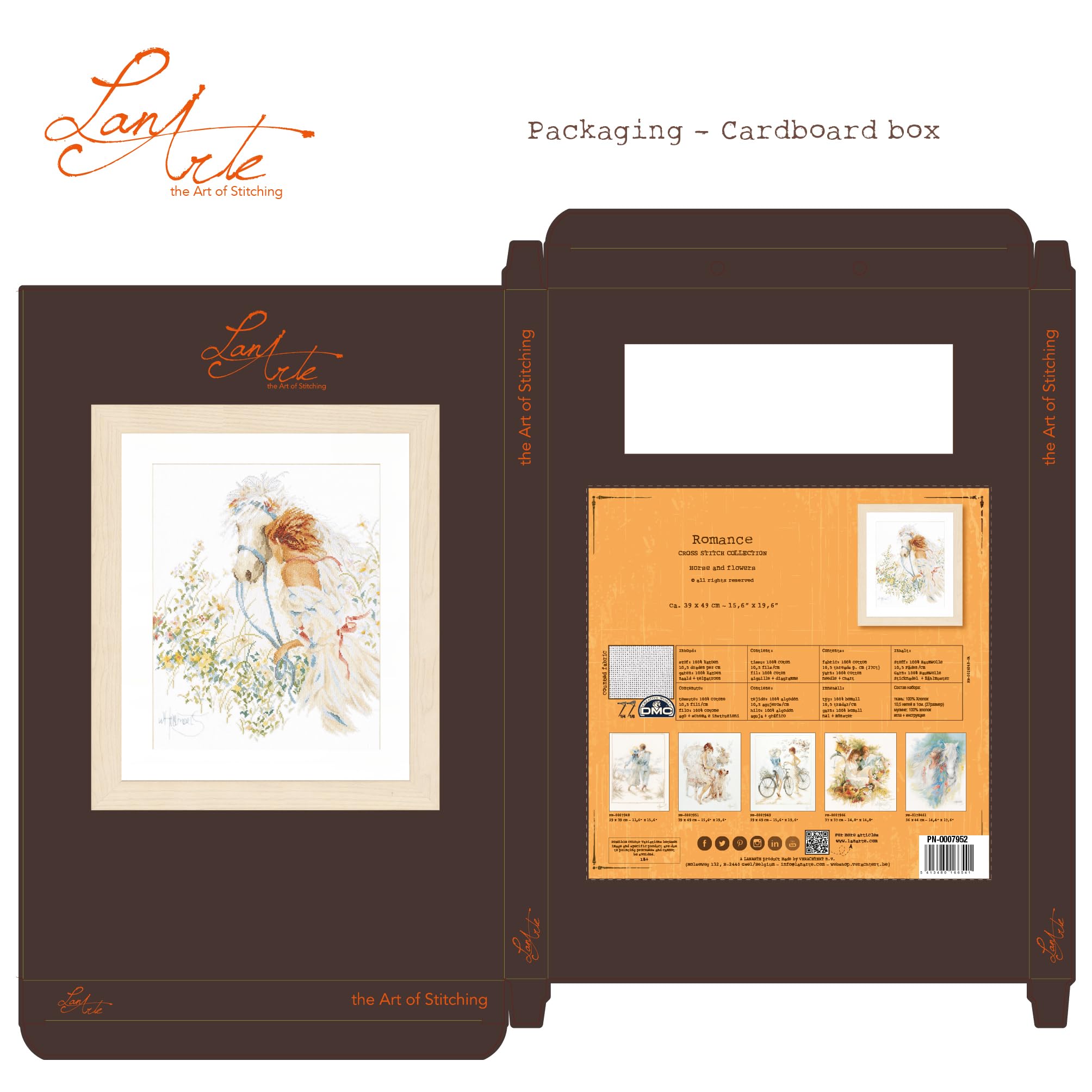 Lanarte Point De Croix Compté Tableau Kit Complet DIY Broderie Motif FEMME ÉLÉGANTEPatron Adulte Art Creatif Decoration Salon Activité Manuelle Cadeau ca. 36 x 47 cm Counted Cross Stitch