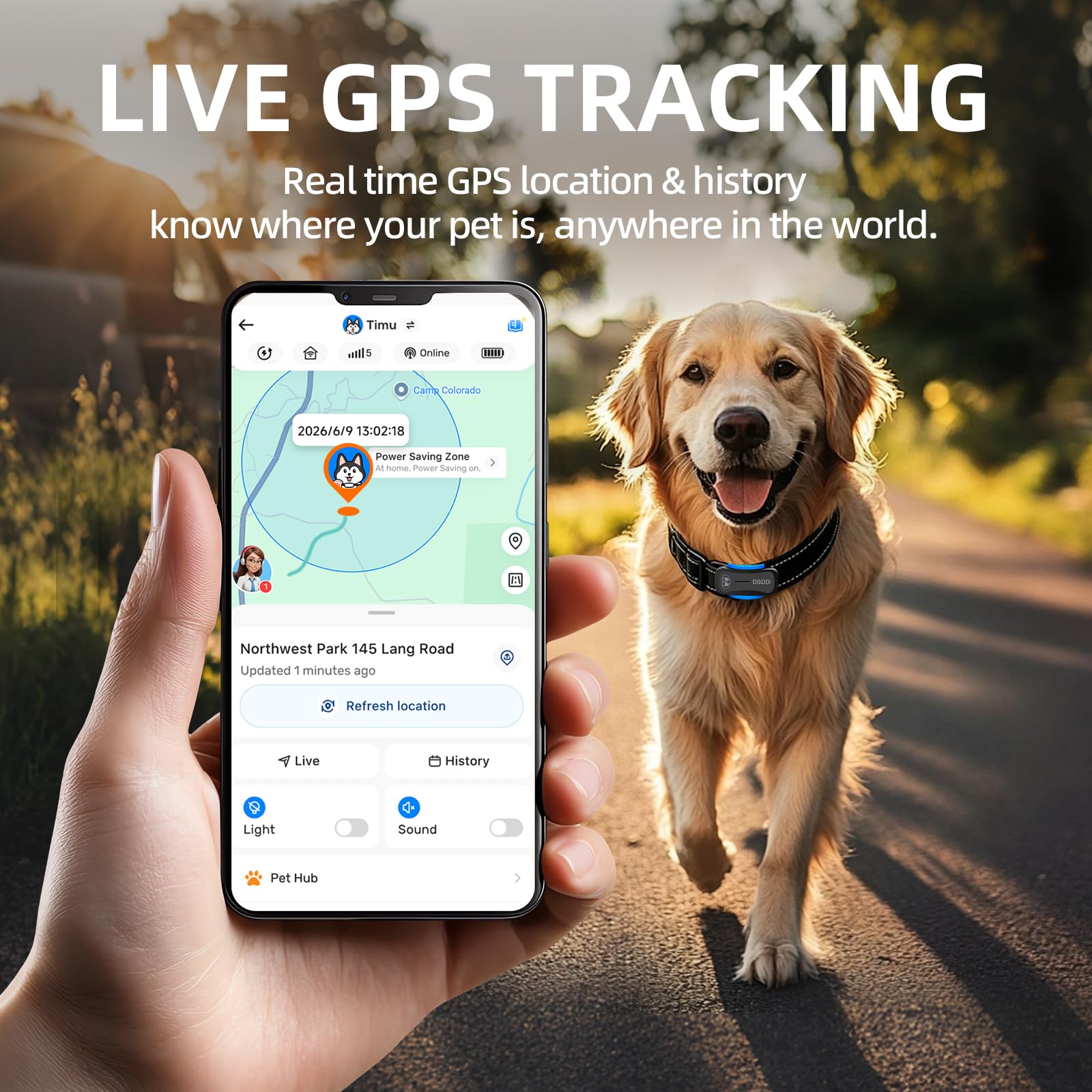 DBDD Rastreador GPS AI para perros con suscripción de 12 meses, ubicación en tiempo real, valla electrónica, monitoreo de salud, impermeable, para perros medianos y grandes, iOS Android