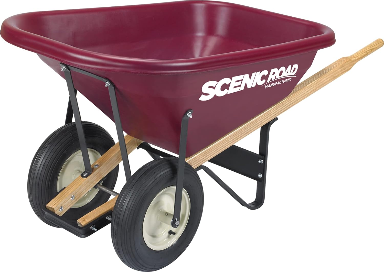 Scenic Road M82R Ribbed Tires Wheelbarrow, Red