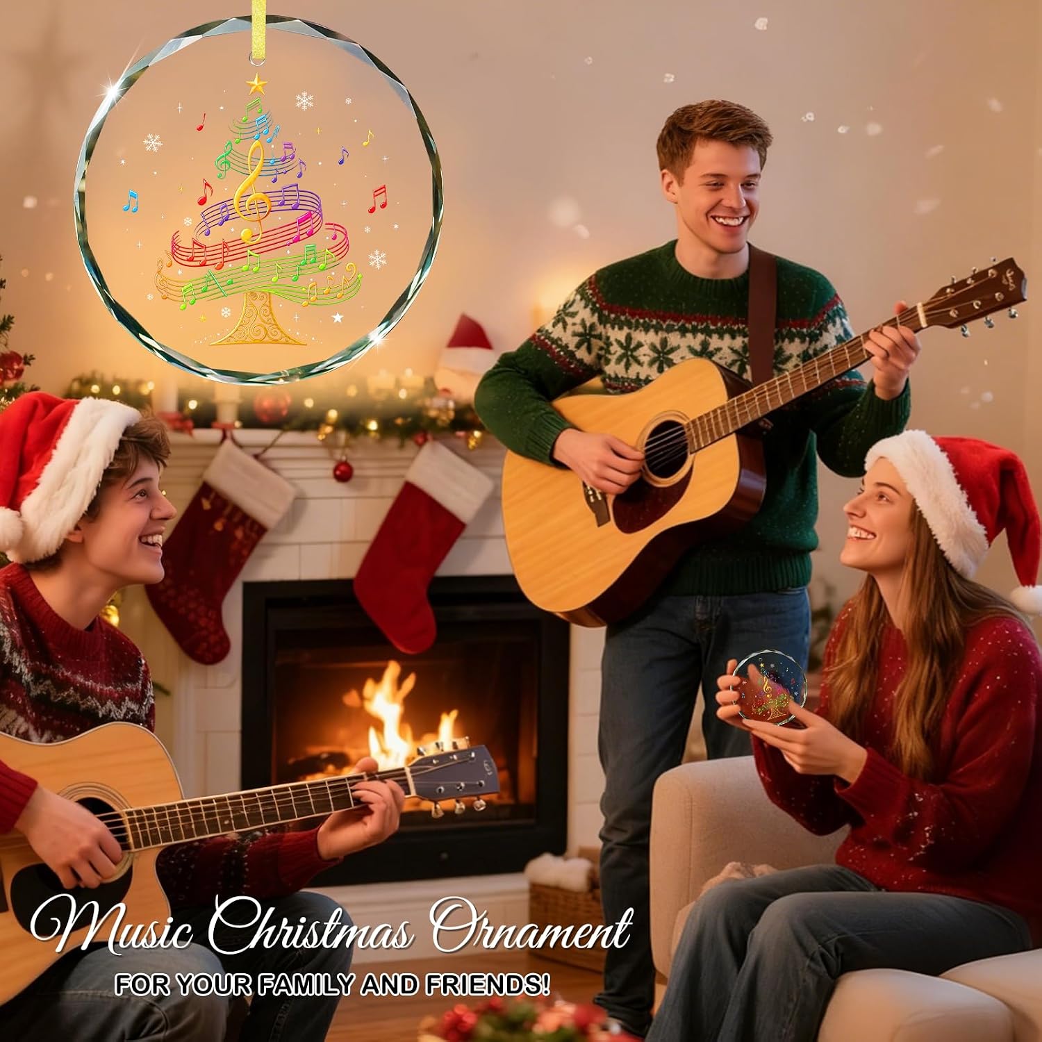 D4DREAM Music Teacher Gifts - 3'' Glass Music Note Ornament for Tree image 4