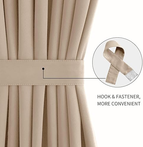 Miniatura 175 de DWCN Cortinas para puerta francesa: cortina térmica con bolsillo para barra para puertas con ventana de cristal, puertas de cocina y patio