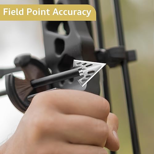 Miniatura 2 de Hunting Broadheads with 3 Fixed Blade 100 Grain Screw-in Archery Broadheads Compatible with Crossbows,Recurve and Compound Bows plateado