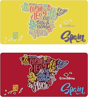 Oedim Pack de 2 Matriculas Decorativas España, Color Rojo y Amarillo, Decoración Pared, Fabricado en Aluminio Dibond 3 mm, Resistente