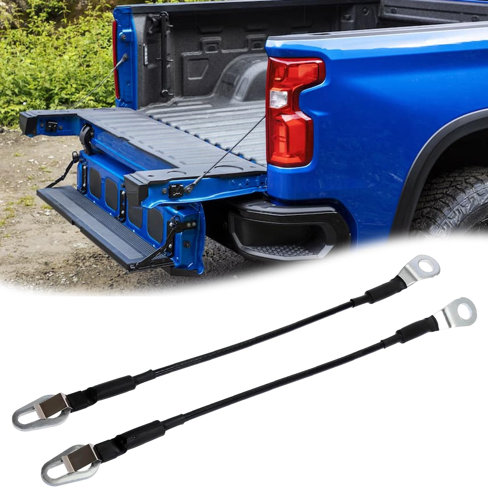 Rear Tailgate Cables Pickup Compatible for Chevy Silverado GMC Sierra Cadillac Escalade Hummer H2 Replacement Lift Gate Support Straps 2PCS 16637944