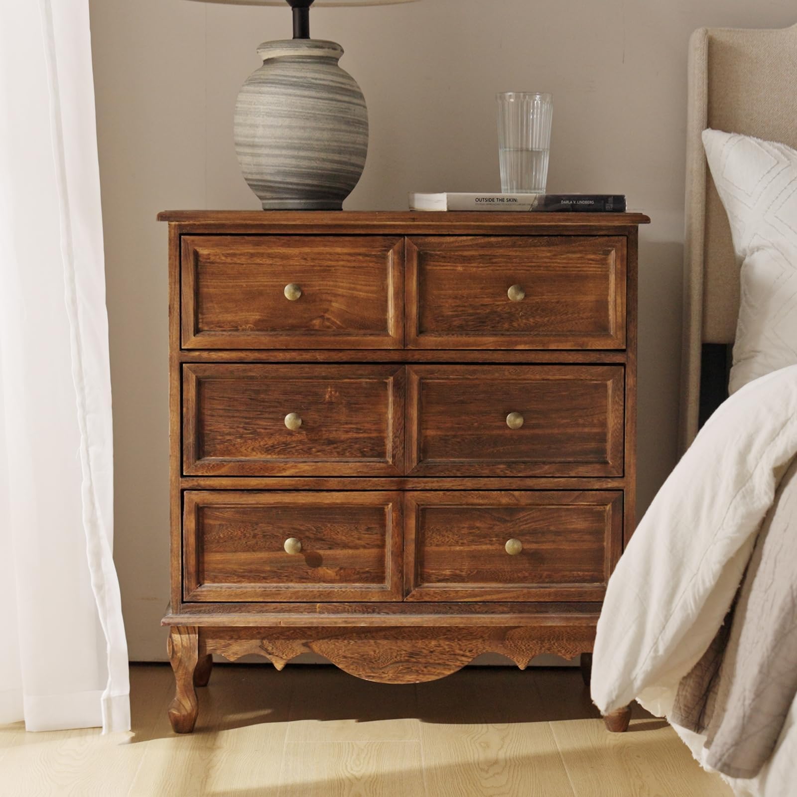 HULALA HOME Nightstand Walnut