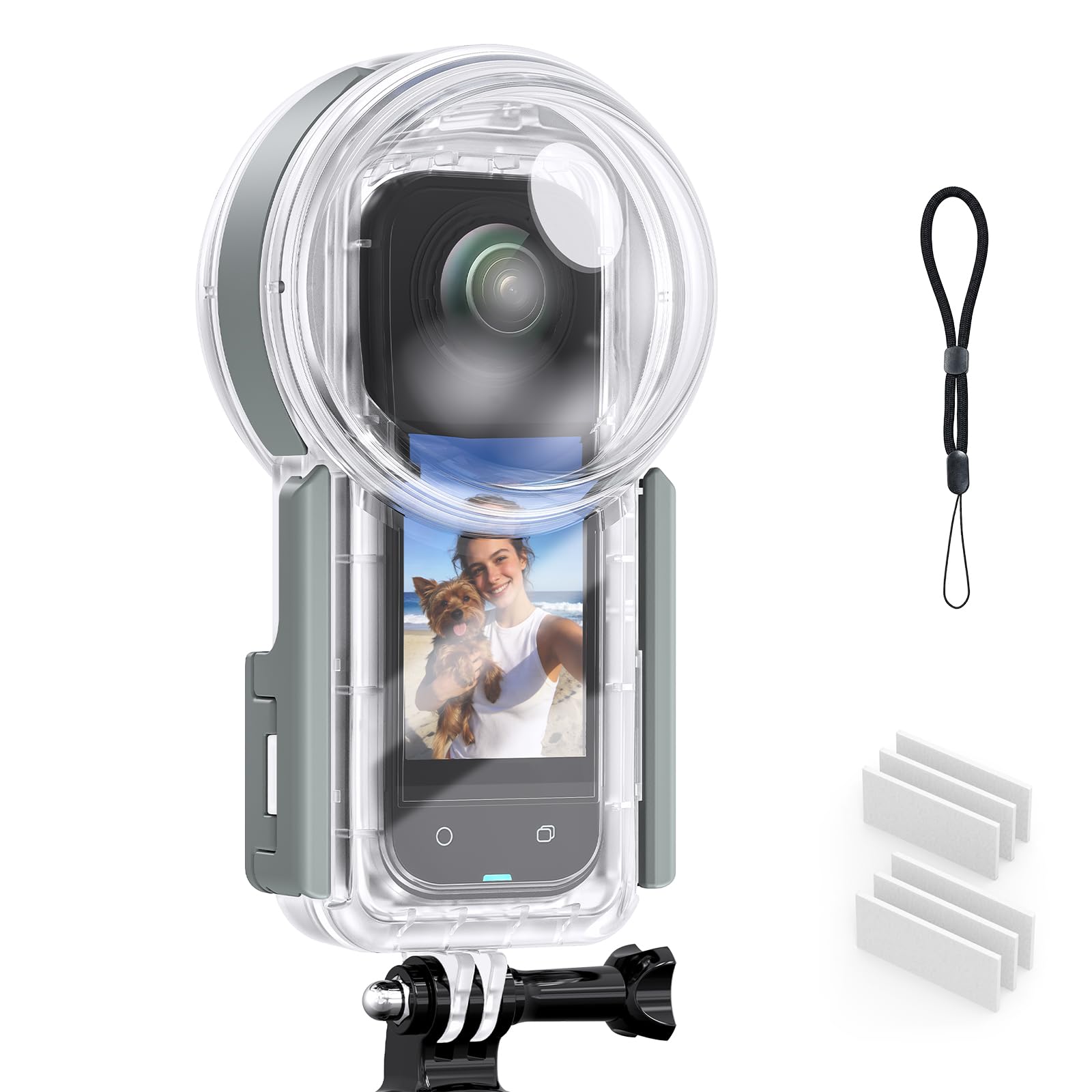Funda Impermeable para Insta 360 X5, 50 m/165 pies, Carcasa de Buceo Invisible subacuática, Costuras de 360°, Carcasa Protectora para esnórquel, Buceo, Surf, Deportes acuáticos