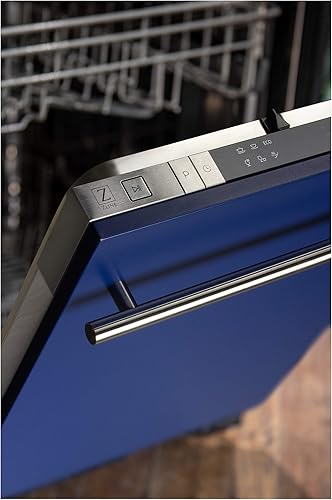 Miniatura 2 de ZLINE - Lavaplatos de control superior de 18 pulgadas en azul mate con bañera de acero inoxidable y mango de estilo moderno