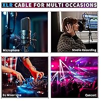 Vista 7 de Cables XLR, cables de micrófono de 10 pies, paquete de 6 unidades, cable de altavoz XLR de 3 pines chapado en oro macho a hembra, cable de micrófono