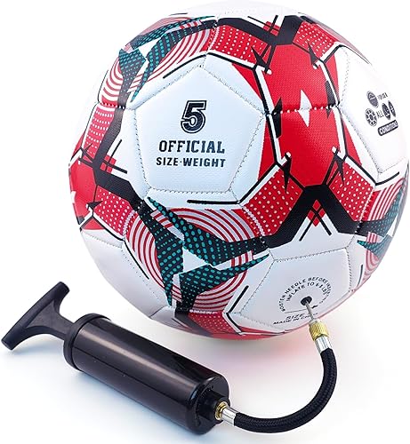 Miniatura 11 de Soccer Ball Sizes 3 4 5 for Boys Girls Adults Training Indoor Outdoor Lawn Sports in Red Blue Green Black White Blanco,B2. Azul_blanco,C1.