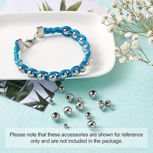 Miniatura 9 de 400 cuentas redondas de acero inoxidable 304 cuentas doradas cuentas espaciadoras de metal de 0118in 0157in 0197in 0236in 0315in cuentas de bolas de