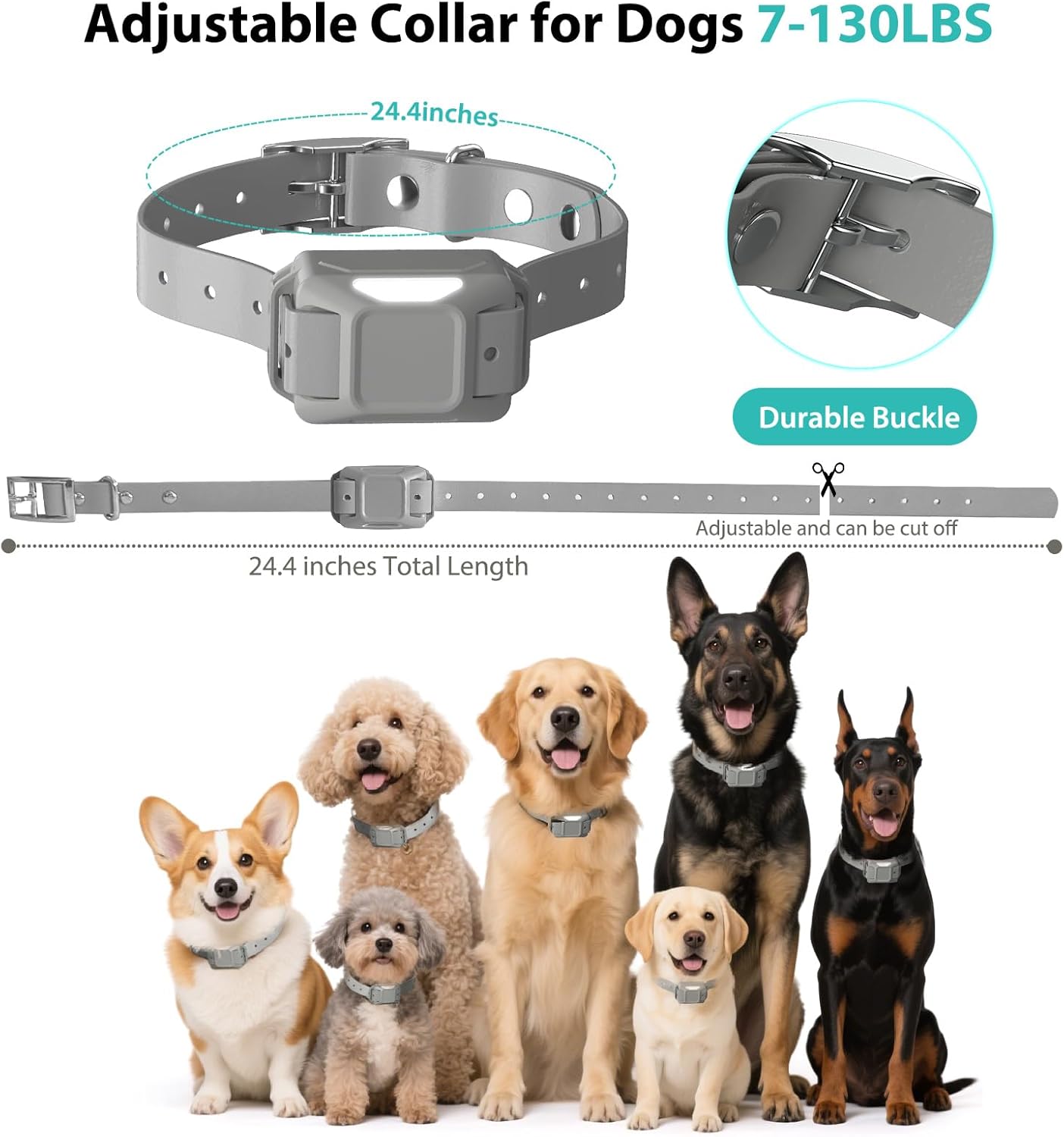 CanineJoy Dog Shock Collar – 4800ft Dog Training Collar with Remote, IPX7 Waterproof & Rechargeable E-Collar with 4 Training Modes, Security Lock, for Large Medium Small Dogs(7-130lbs)