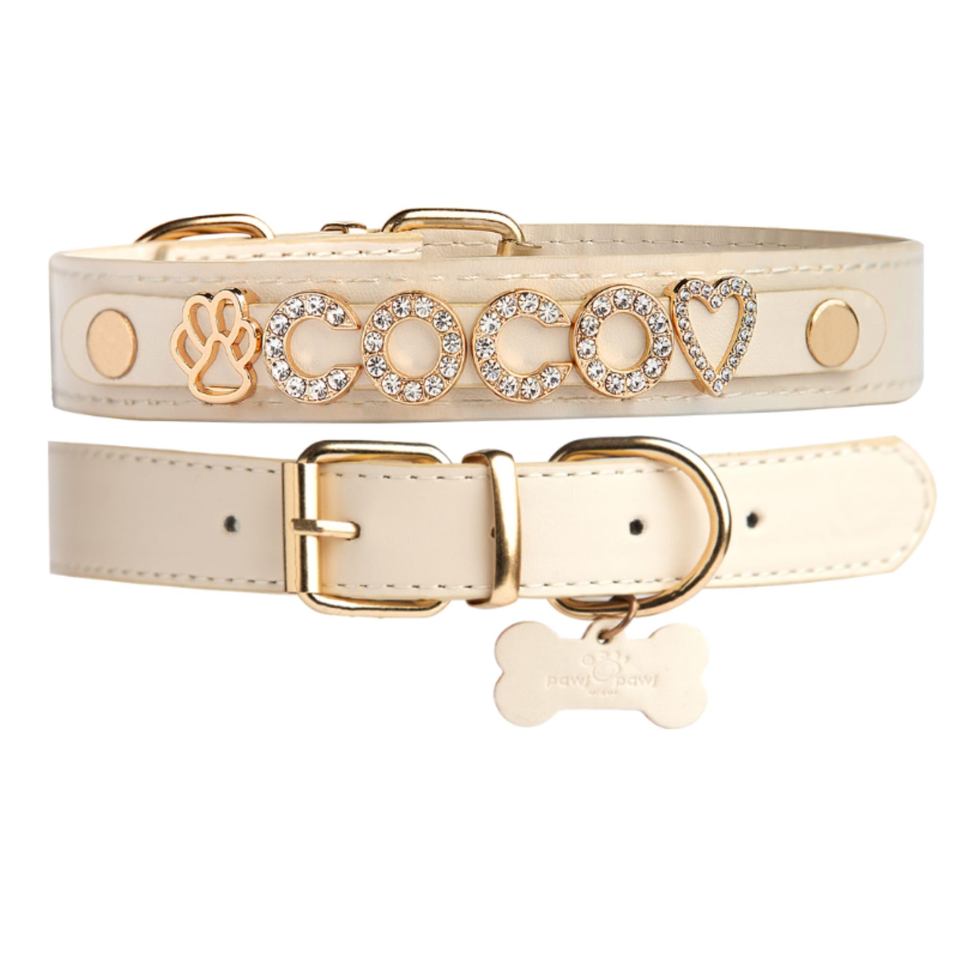 Paws Paws Miami Female Dog Collars with Custom Bling for Small, Medium and Large Girl Dogs