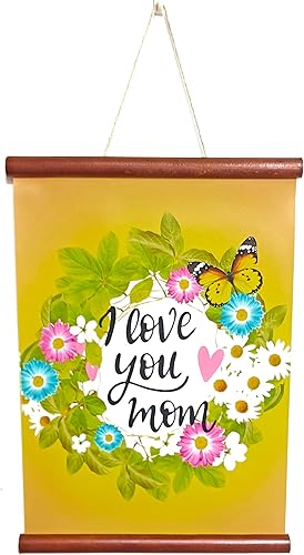 Miniatura 5 de BLACK DECK Marco para póster de lienzo de 12 x 16 pulgadas con ganchos de madera clara, arte de pared con un mensaje cálido para tu madre, regalo