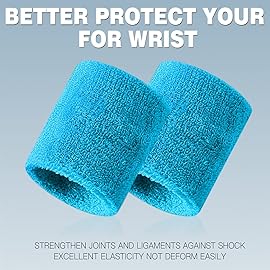 BEACE Sweatbands Sports Wristband for Men & Women - Moisture Wicking Athletic Cotton Terry Cloth Sweatband for Tennis, Basketball, Running, Gym, Working Out