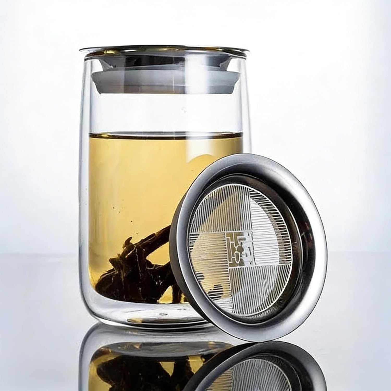 Glass Tea Cups,glass Tea Infuser For Great Loose Leaf Brewing System, Equipped With Stainless Steel Filter，Capacity 400mL
