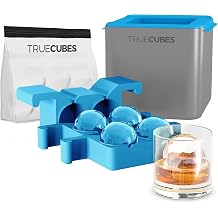 True Cubes Clear Ice Sphere Maker | with Storage Bag | BPA-Free Mold