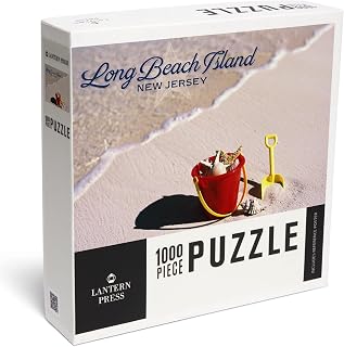 Long Beach Island, New Jersey, Bucket and Shovel on Beach (1000 Piece Puzzle, Challenging Jigsaw Puzzle for Adults, Made in USA)