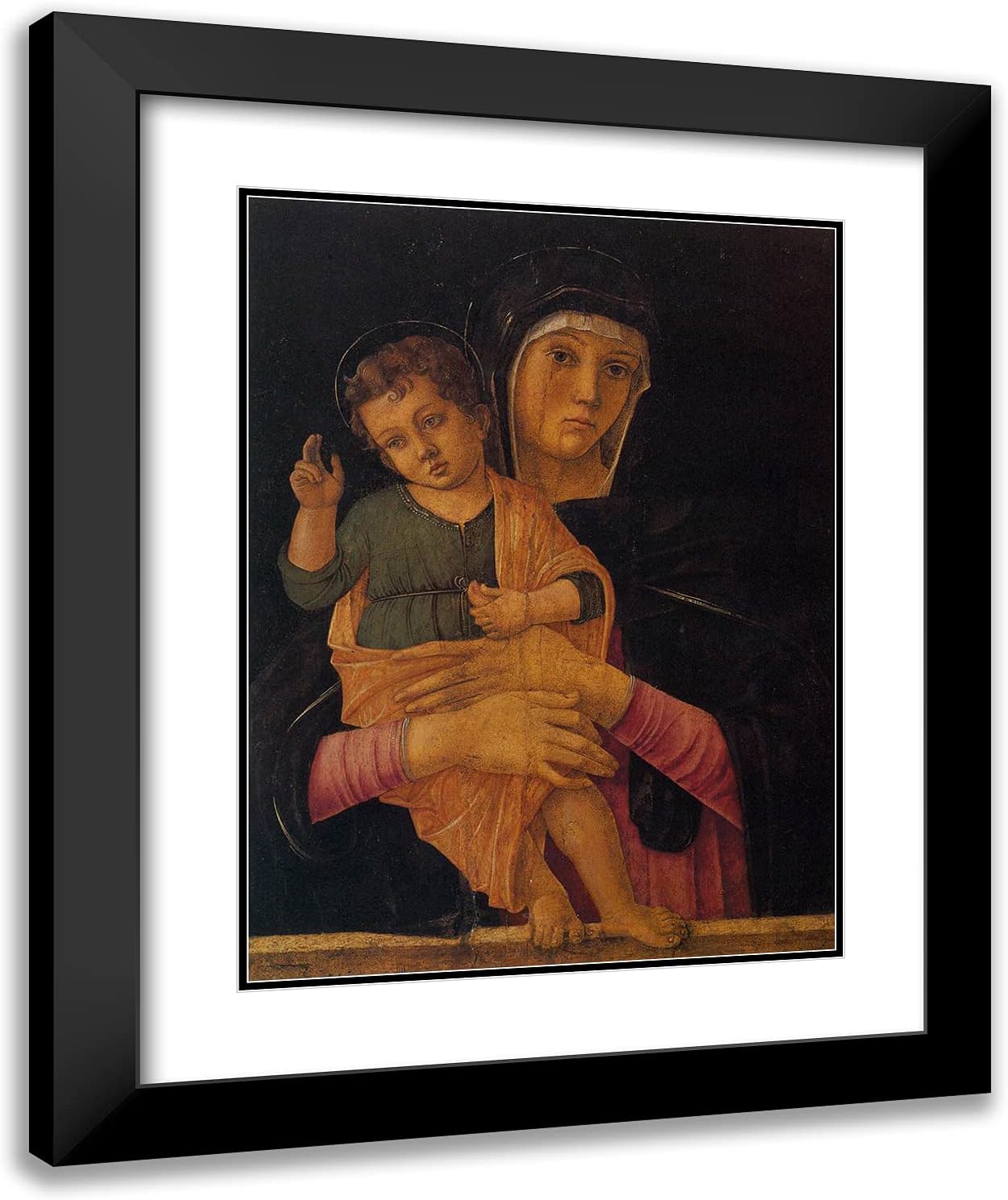 ArtDirect Bellini, Giovanni 20x24 Gold Ornate Framed Art Print with Double Matting Titled: Madonna With Blessing Child ll