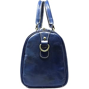 Floto Boston Bag Leather Women's Handbag w/Crossbody Strap