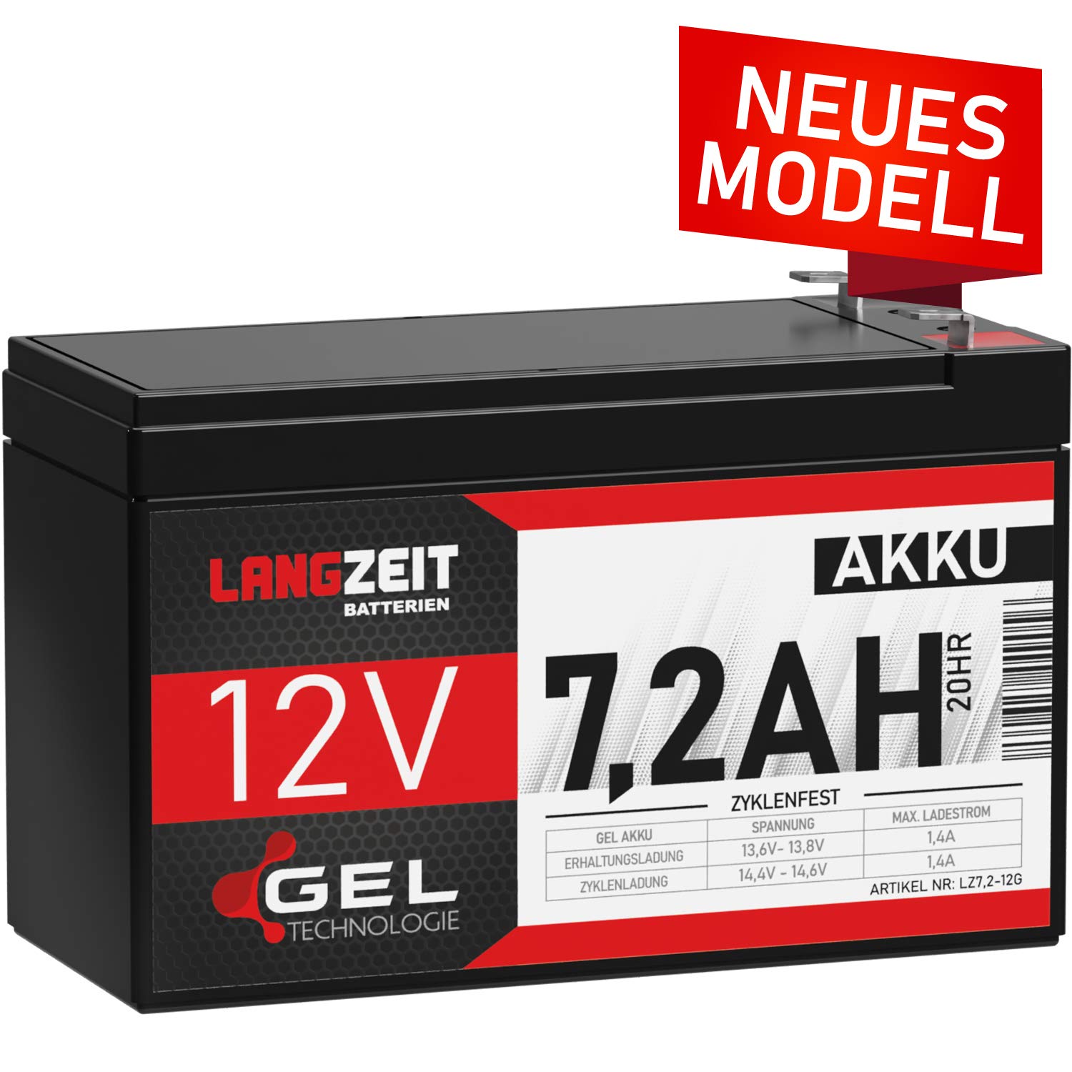 Industrie-Akku 12V 9,5Ah AGM – Wiederaufladbar, Kompatibel Mit Kinderautos, USV, Alarmanlagen & Mehr