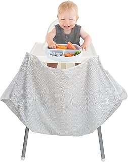 Splat Mat Under High Chair Food & Mess Catcher (Light Grey)
