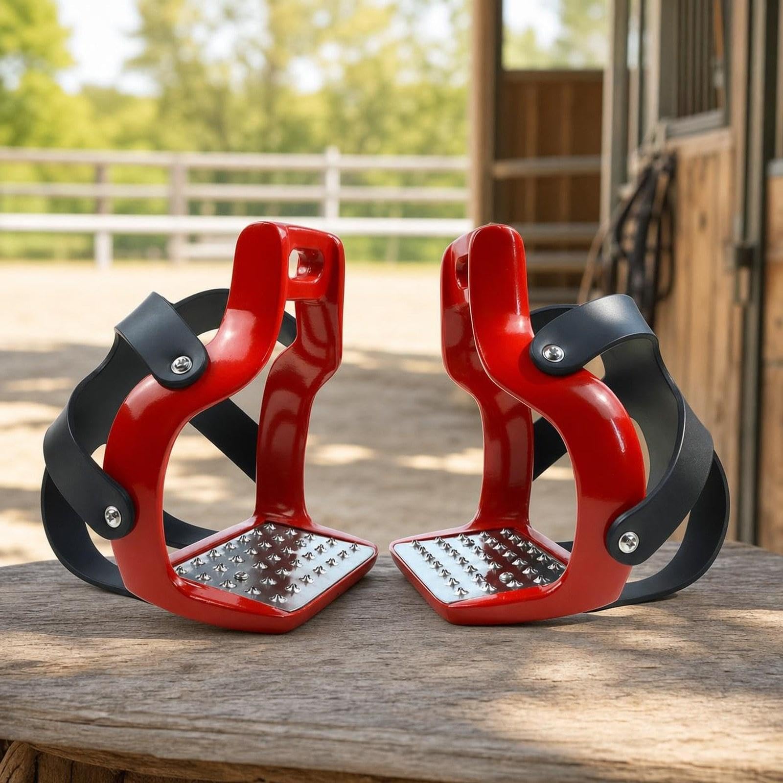 Estribos para Montar, Jaula Resistencia, Soporte para los pies, Silla Montar Aluminio Ligera y Resistente para Deportes ecuestres