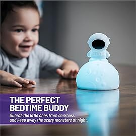 Lumipets Junior Astronaut Night Light, Soft Silicone Material, 8 Soothing Colors, Cordless, Easy Control, Portable