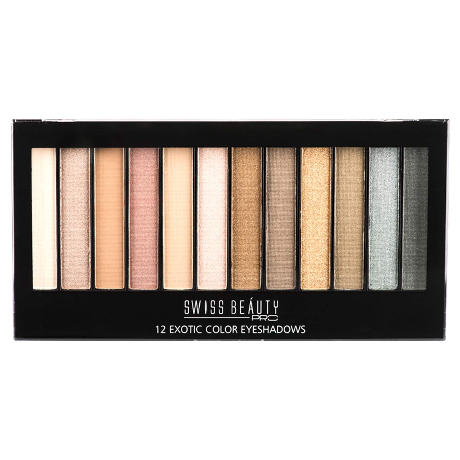 Swiss Beauty Pro Western Exotic Colors Eyeshadow Palette |Matte, Semi-Matte & Shimmering Eyeshadow Colors | Long Wearing And Easily Blendable Eye Makeup Palette | 12 Colors, 18G |
