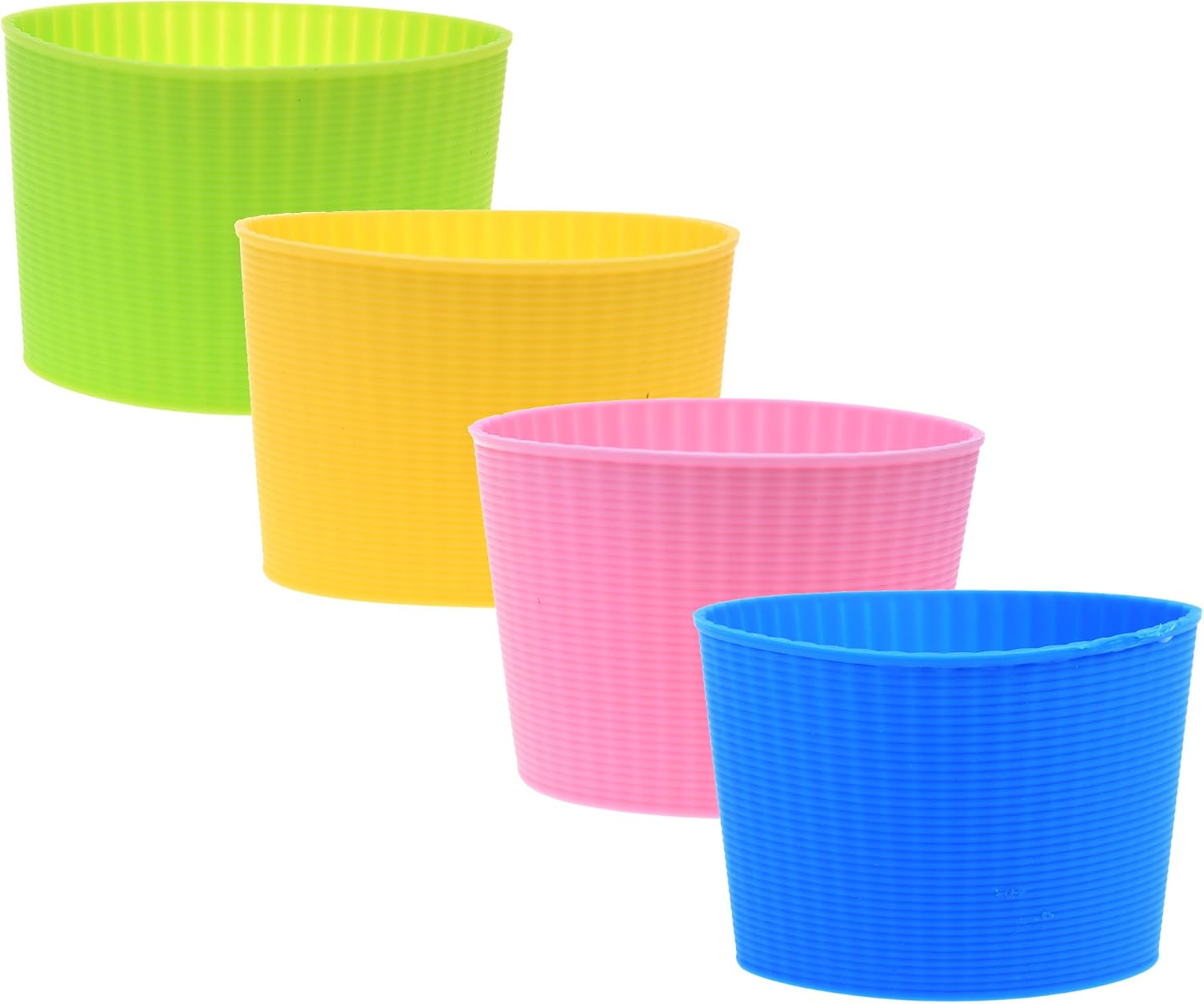 COSMOS Pack of 4 Assorted Colors Heat-resistant Silicone Coffee Cup Sleeve