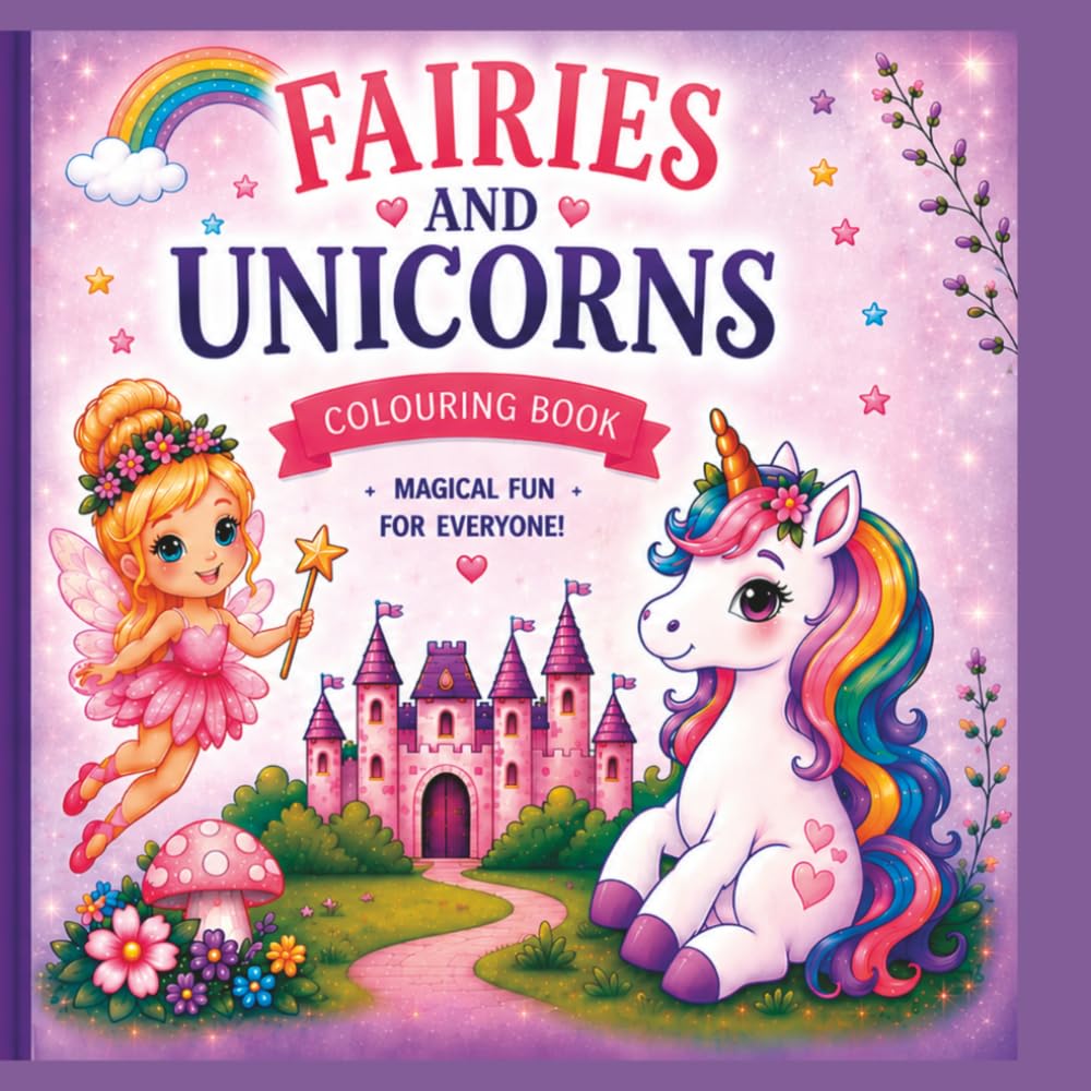 Fairies and Unicorn Colouring Book: A cute and magical colouring book for kids