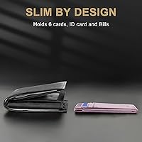 Vista 23 de Travelambo Billetera delgada con bolsillo delantero y clip para el dinero con bloqueo de identificación por radiofrecuencia, talla única
