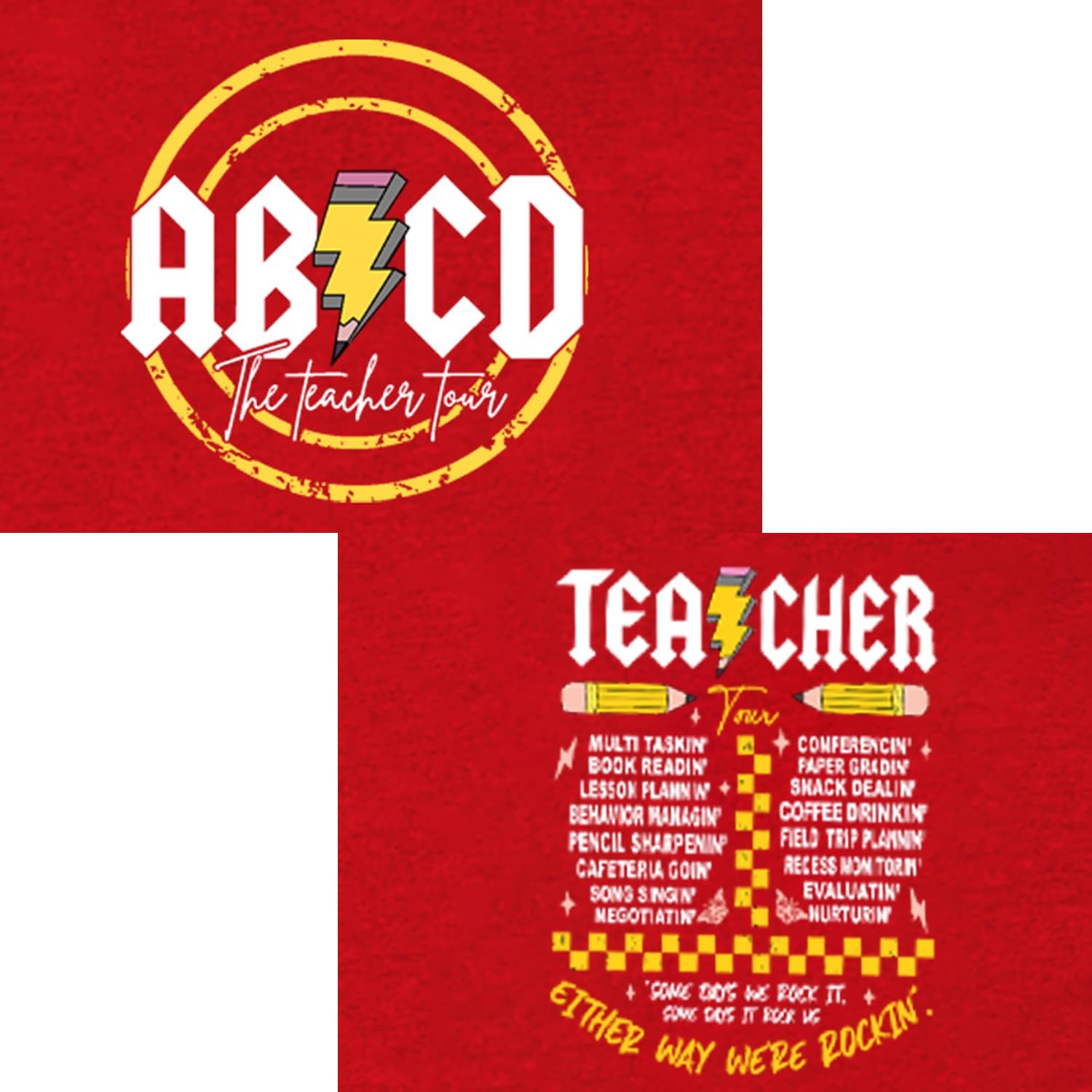 Teacher Shirts for Women Funny ABCD Teacher Tour T-Shirt Casual Back to School Teach Tee Tops - Image 5