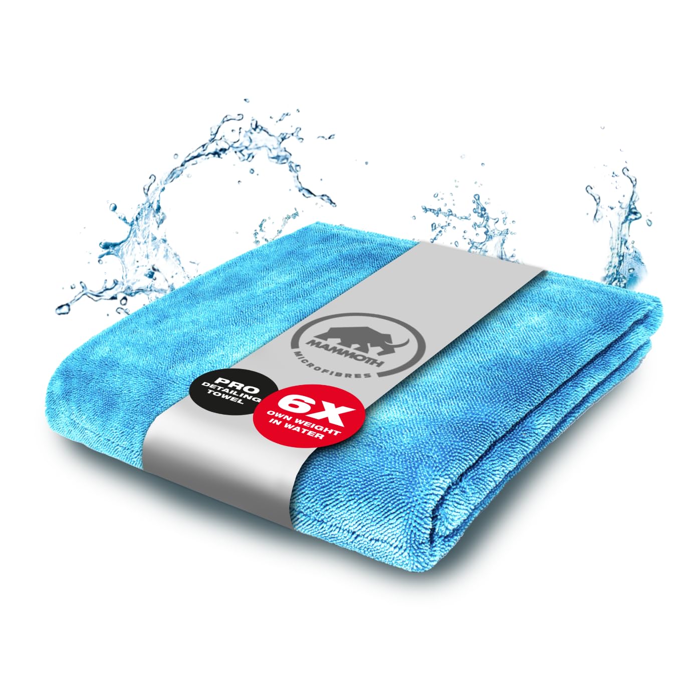 Mammoth Microfibre Car drying Towel 1150 GSM I Super absorbent Car Cleaning Cloth I Innovative Twisted Microfibre Cloth Car I Dual Sided Large Car Towel I Edgeless Car Polishing Cloth, 70x90 cm
