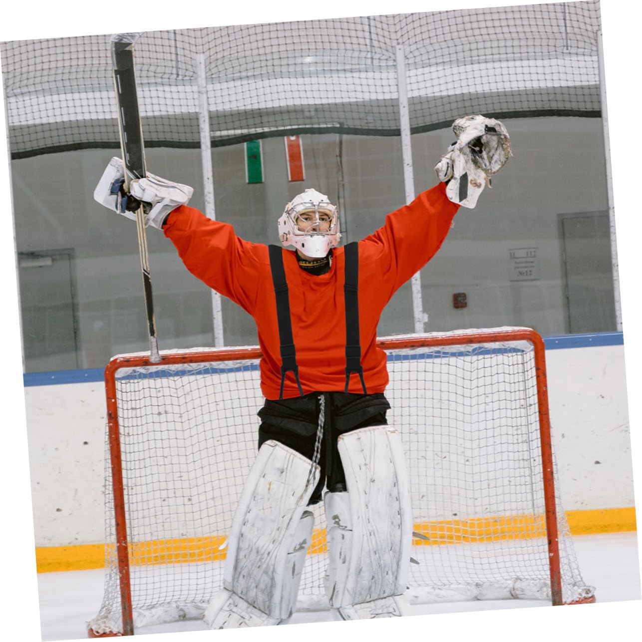GARVALON Sospensorio Regolabile per Pantaloni Protettivi Hockey Cintura Anti-scivolo per Materiale Resistente e Stabile per Allenamento e Partite di Hockey su Ghiaccio