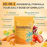 Vista 4 de Gomitas bronceadoras con astaxantina para mujeres y hombres Suplemento de bronceado sin sol con betacaroteno, licopeno, colágeno y vitaminas