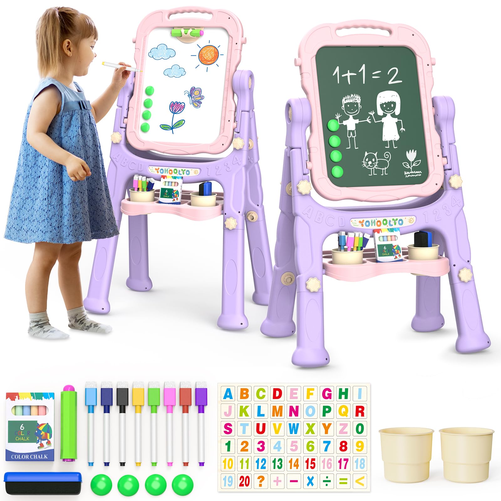 いのり♡子どもの可愛い絵画 木製フレーム付き パステルカラー 祈り フック画鋲付 Amazon.com: YOHOOLYO Kids Easel Standing Art Easel for Kids