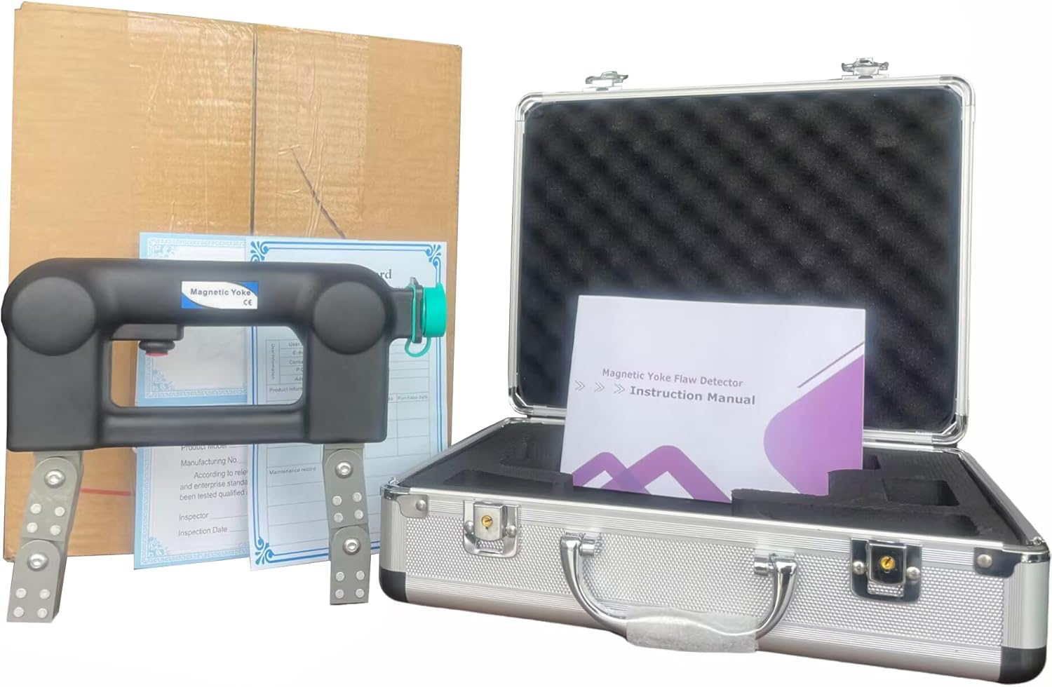 Magnetic Yoke Flaw Detector Magnetic Particle Inspection Machine with Single-Phase AC AC DC Magnetization Power Supply Working Current AC 2.2A Duty Cycle 50% Electric Source AC110V 50/60Hz