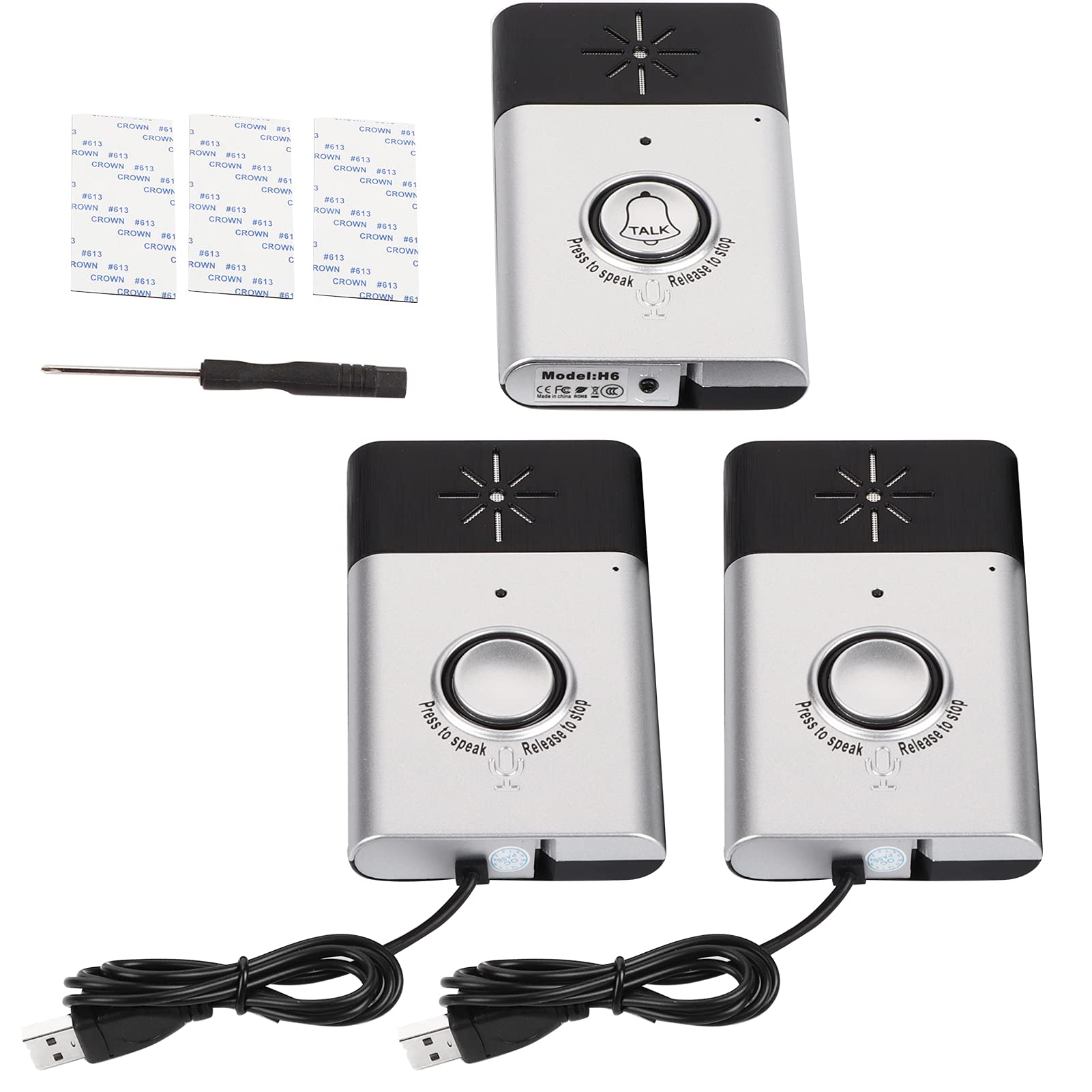 Smart Wireless Voice, Doorbell Access Control System Door Intercom Intercom System Indoor Outdoor Door BellSilver (Silver) - Image 2