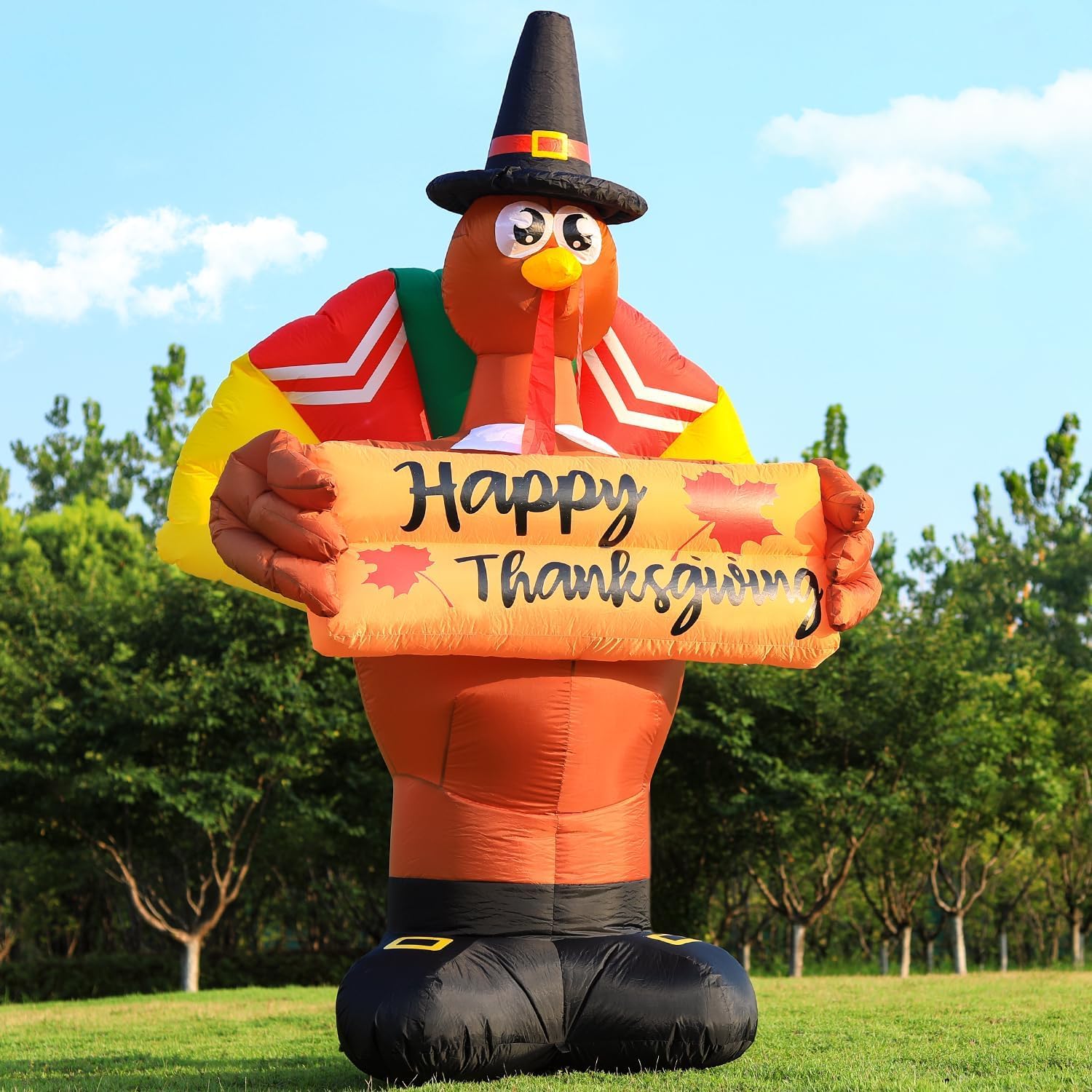Amazon.com: Inflatable Turkey Yard Decorations Thanksgiving  8FT Thanksgiving Inflatables Outdoor Decorations with LED Lights and Cornucopia main image 1