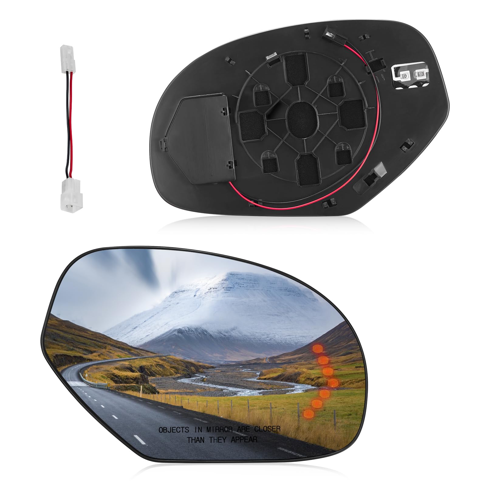 BDFHYK Passenger Right Side Heated Mirror Glass Compatible With Cadillac Escalade Chevrolet Avalanche Silverado Suburban Tahoe GMC Sierra Yukon Convex Mirror Glass w Signal light/, GM1325138