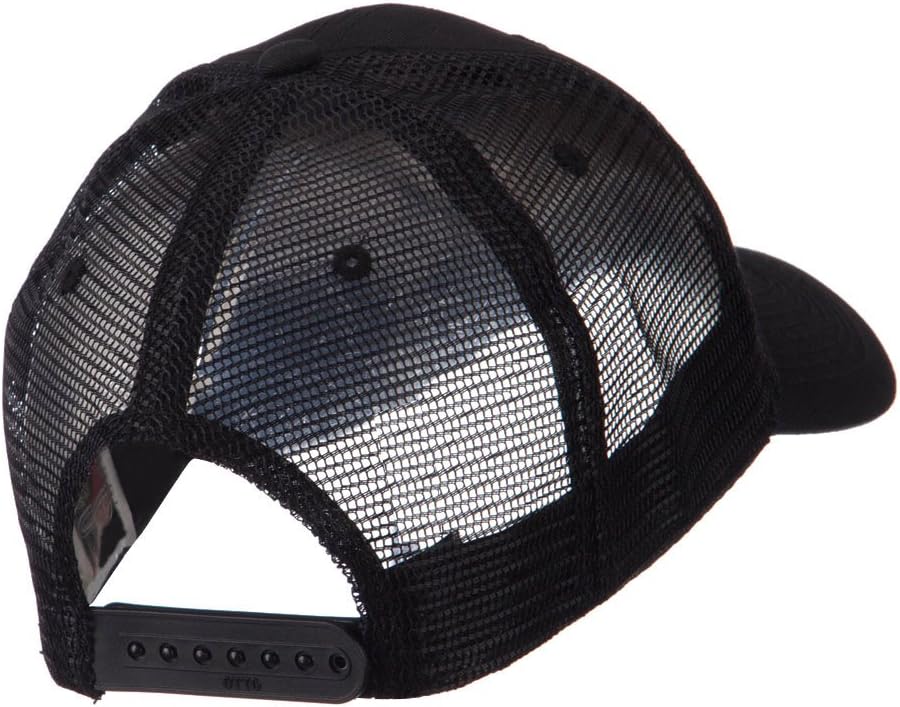 e4Hats.com Text Law and Forces Embroidered Patched Mesh Cap