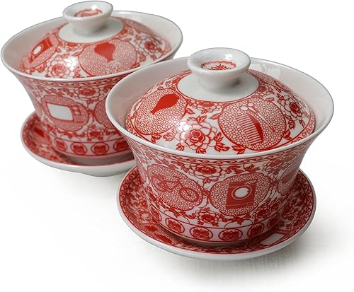 Miniatura 5 de Juego de vajilla de porcelana de Gaiwan, 6 unidades, cucharas chinas, diseño de corte de papel hueco, juego de té para adultos, hombres, mujeres,