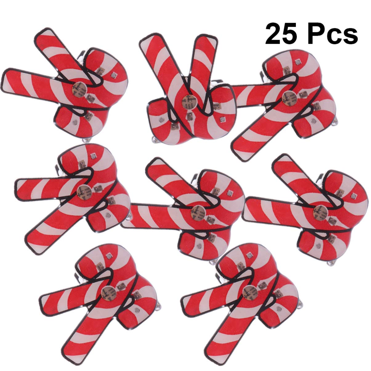 Amosfun Lot de 25 broches LED lumineuses de Noël en émail épinglettes badge fête de Noël préféré bonhomme de neige bijoux cadeaux pour enfants adultes
