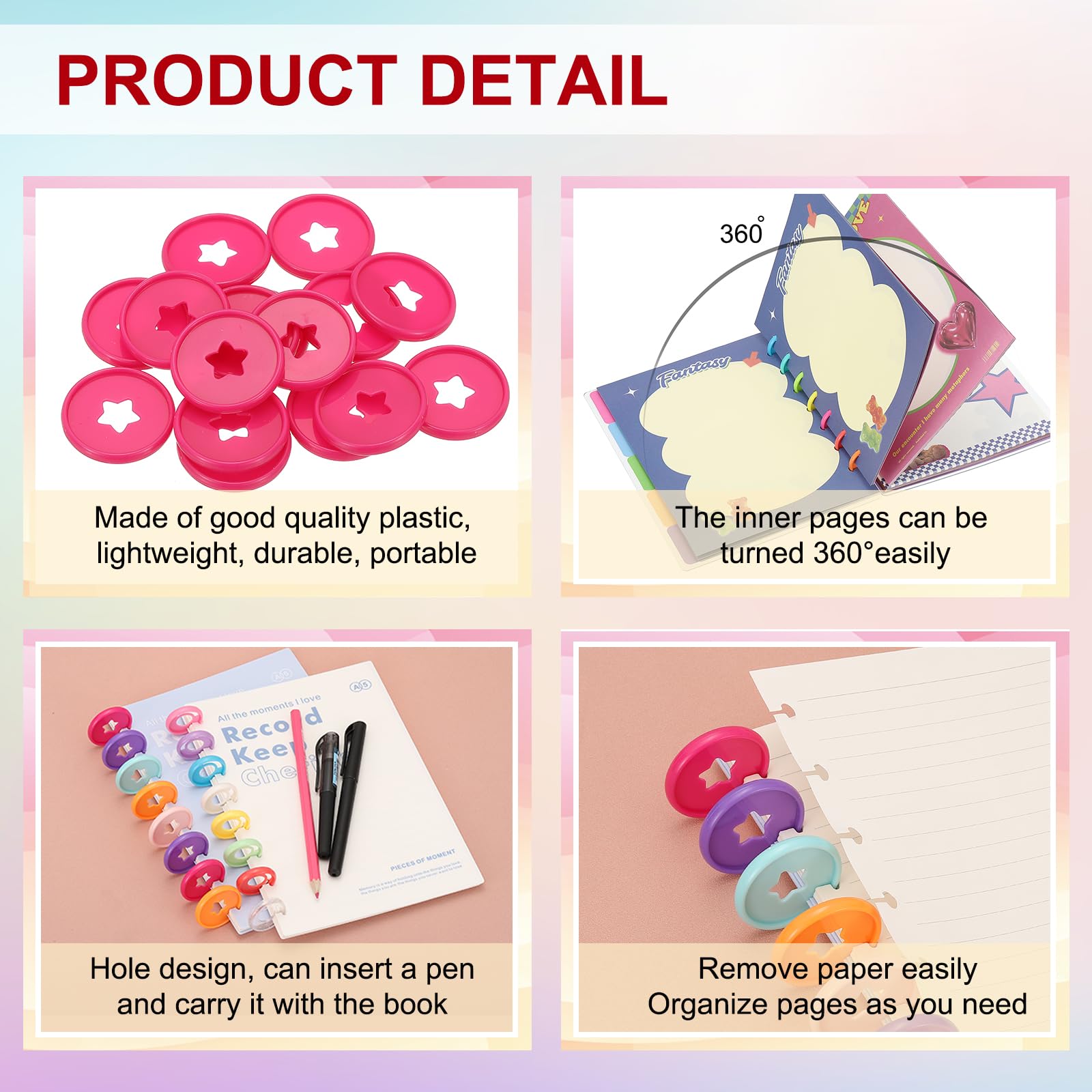 PATIKIL 35mm 1.38" Plastic Round Book Binding Discs - Image 3
