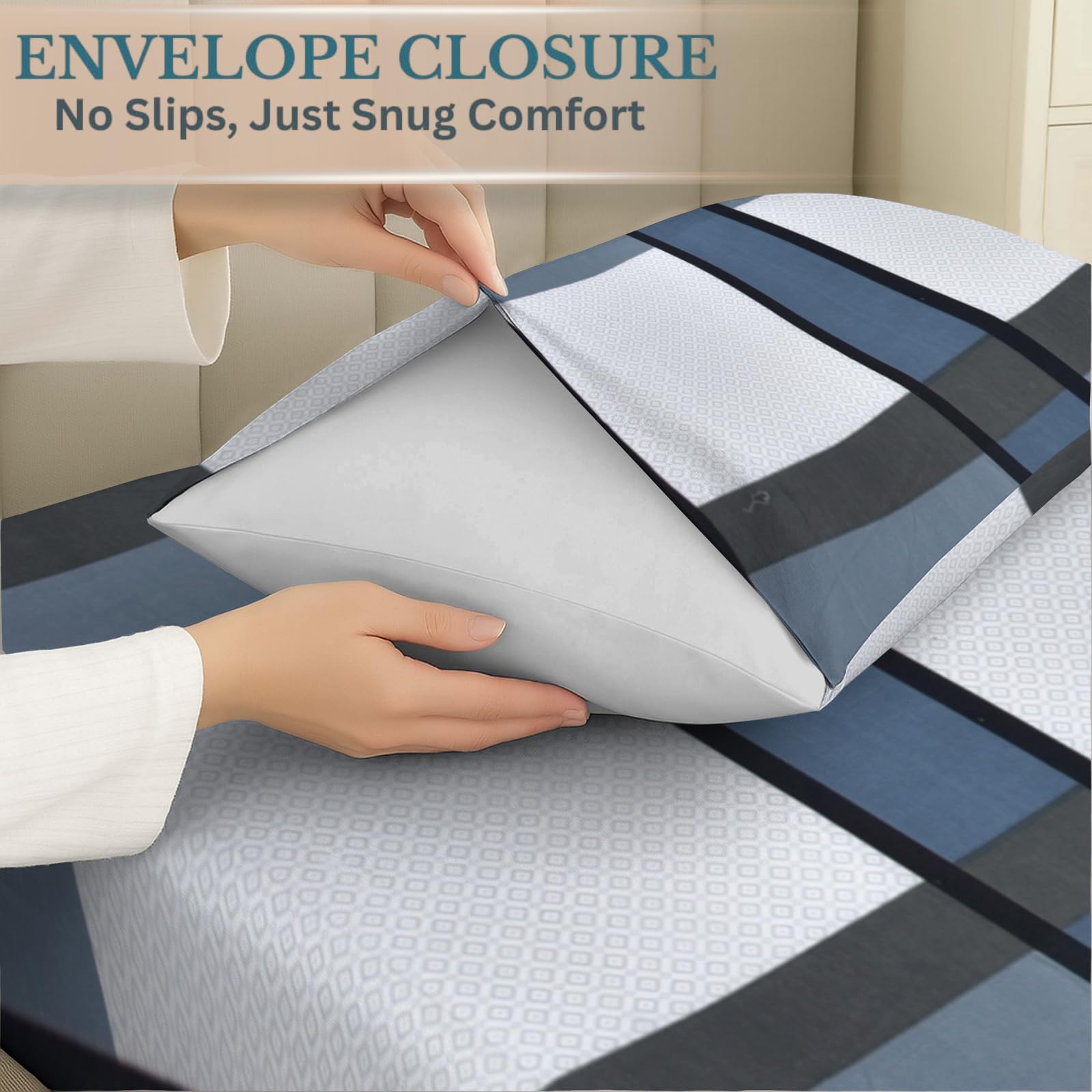 EverSoft Bedding Pack of 4 Pillowcases 50x75cm Soft Pillow Cases, Wrinkle Free Easy Care Pillow Covers - Image 3