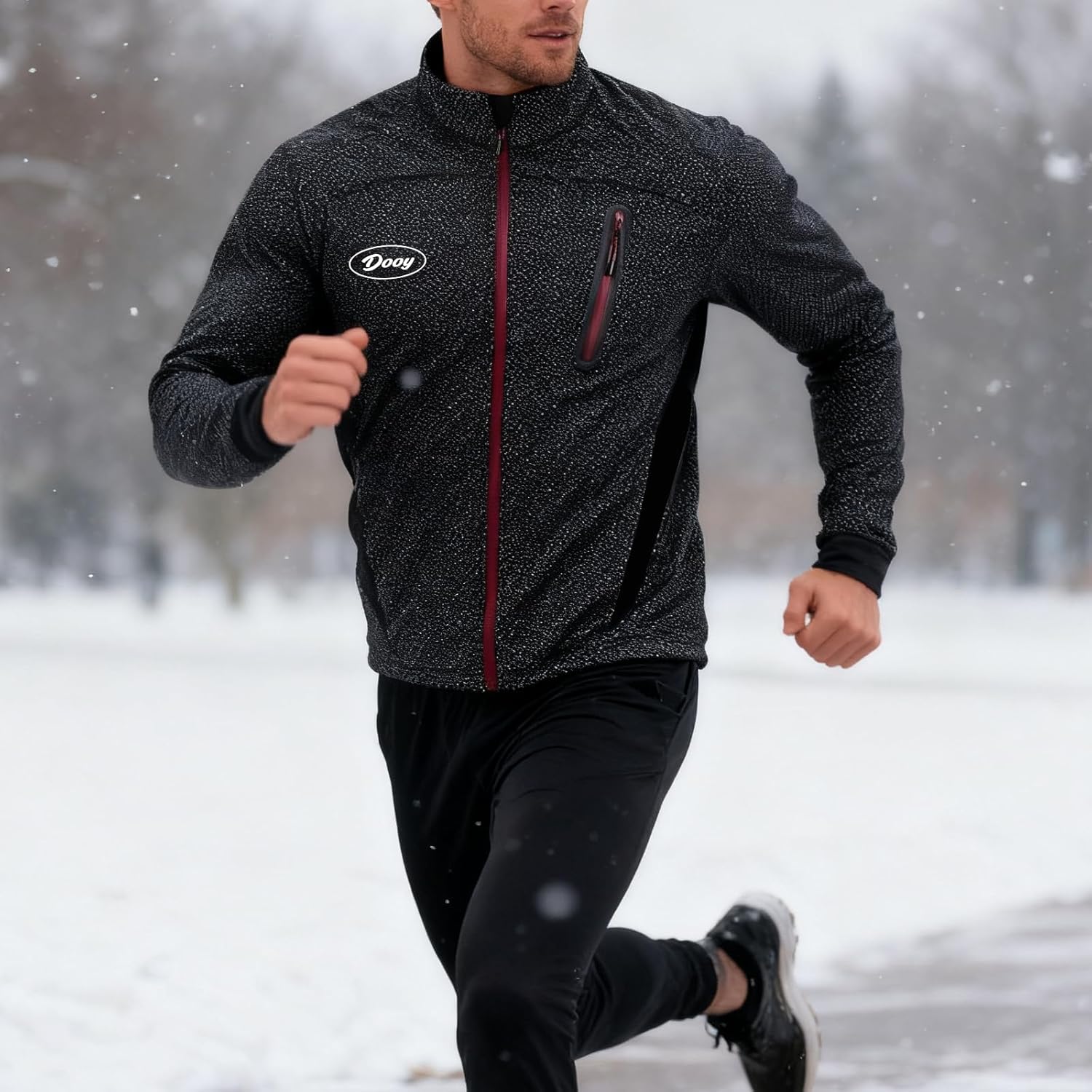 Winter Warm UP Thermal Cycling Jacket Windproof Waterproof Mens Running Mountain Biking Softshell Coat