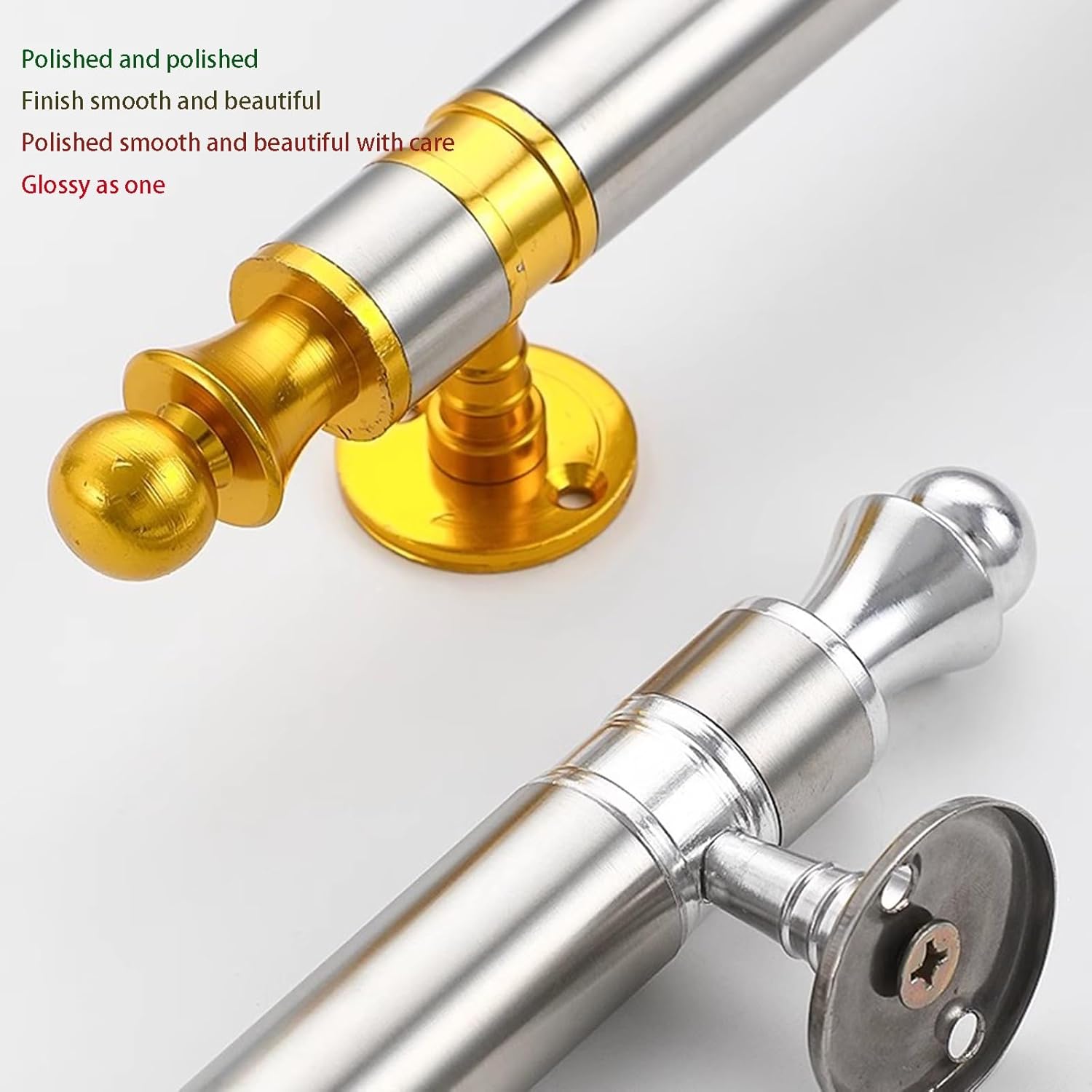 Stainless Steel H Shape Push Pull Door Handle Set, Double Sided 240mm Sliding Glass Door Handles for Barn, Shower, and Glass Doors - Durable Silver Finish